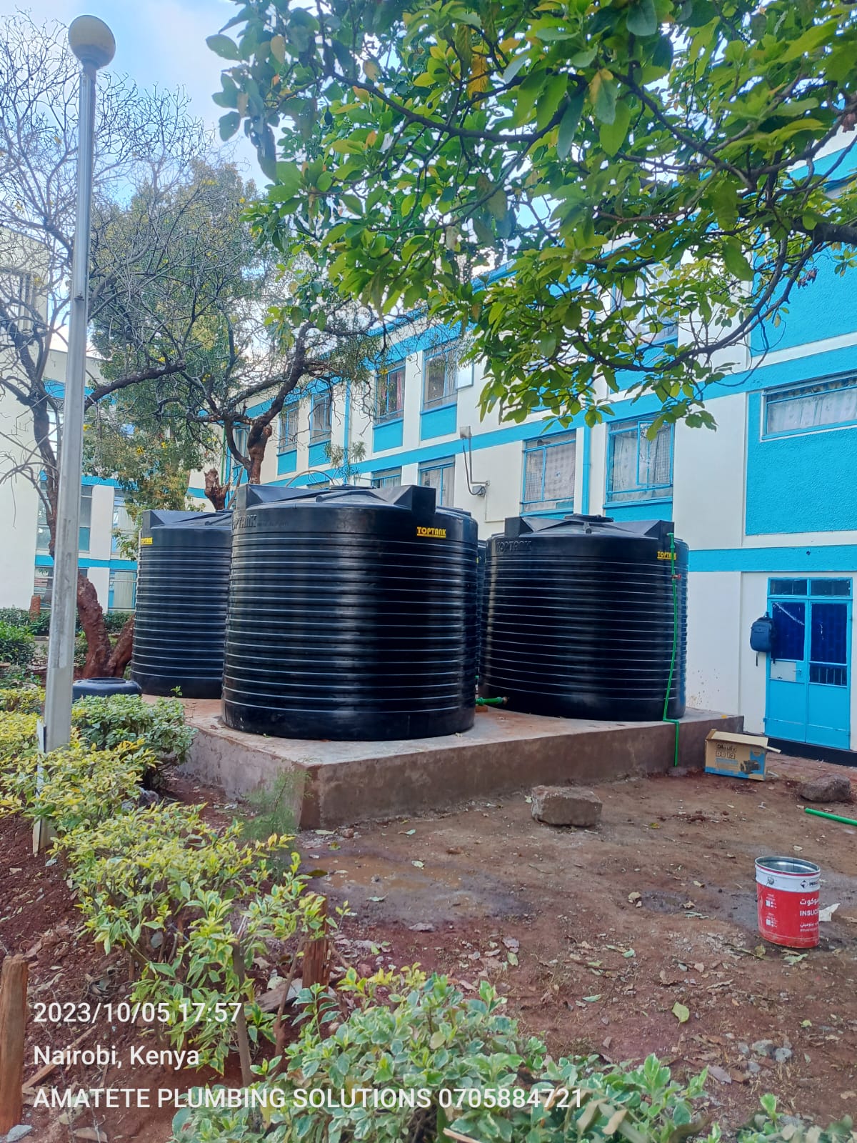 Amatete Plumbing Solutions water tank installation in Nairobi